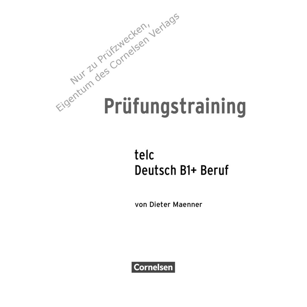 Prüfungstraining Telc B1+ Beruf Mit CD