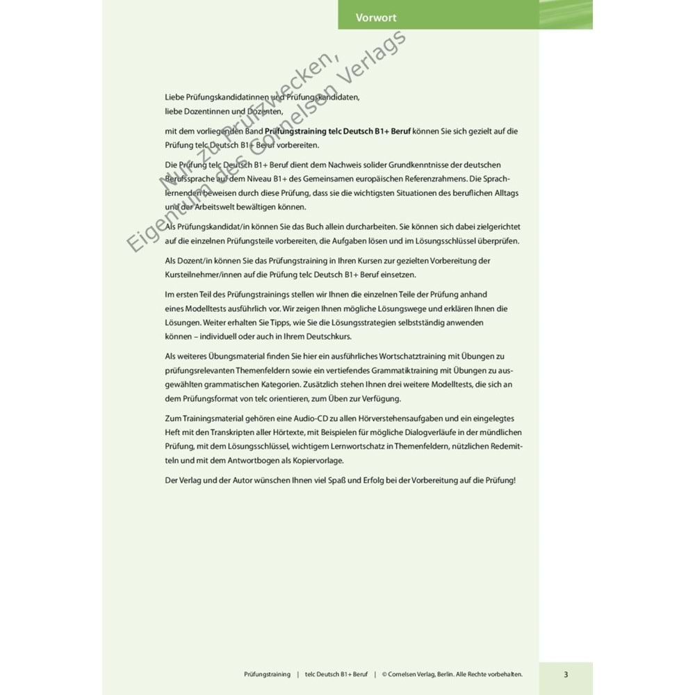 Prüfungstraining Telc B1+ Beruf Mit CD