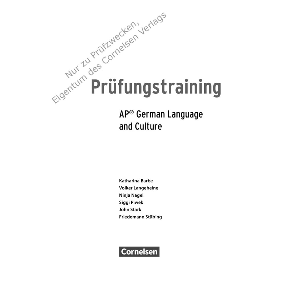 Prüfungstraining B2 Übungsbuch : AP German Language and Culture Exam