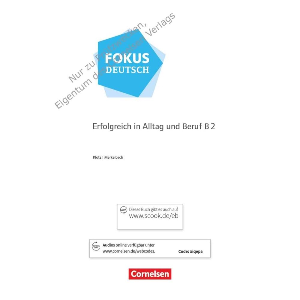 Fokus Deutsch B2 Kurs und Übungsbuch