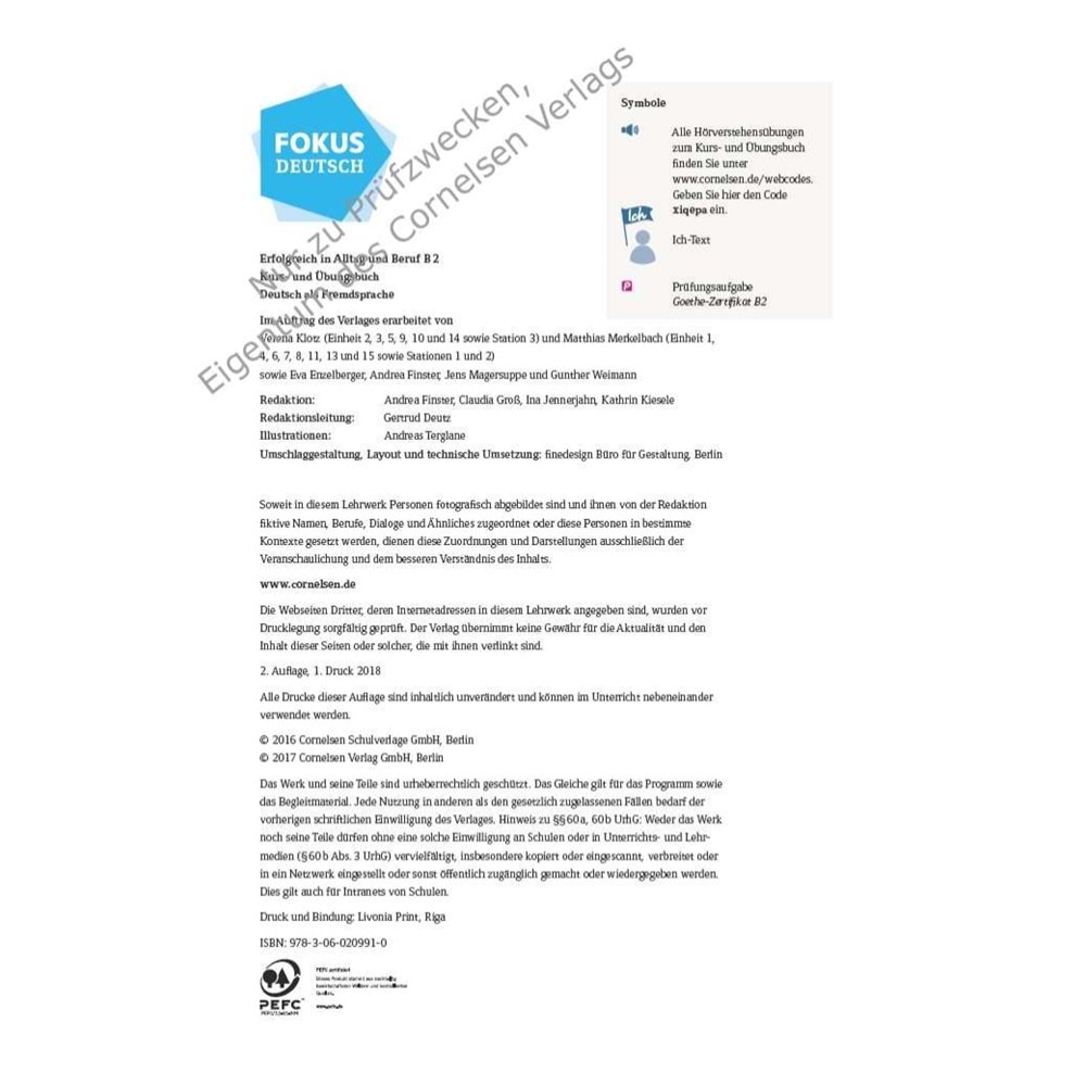 Fokus Deutsch B2 Kurs und Übungsbuch