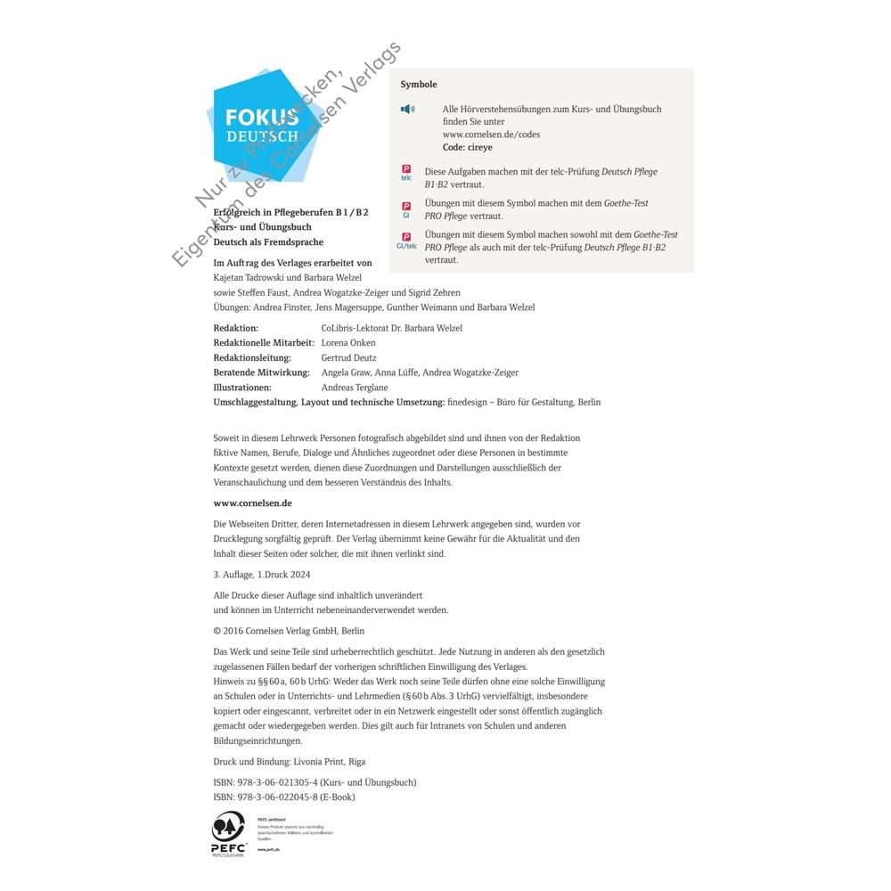 Fokus Deutsch B1/B2 Kurs und Übungsbuch