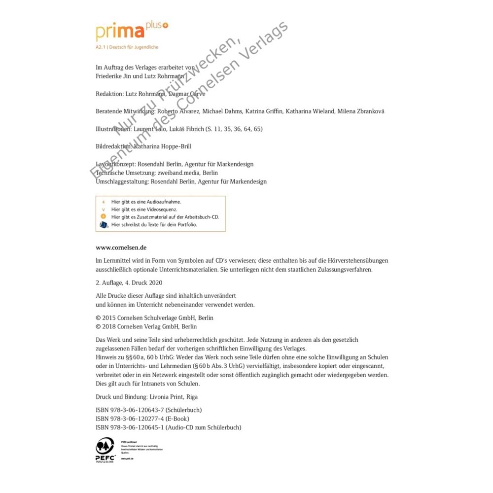 Prima Plus A2.1 Schulbuch