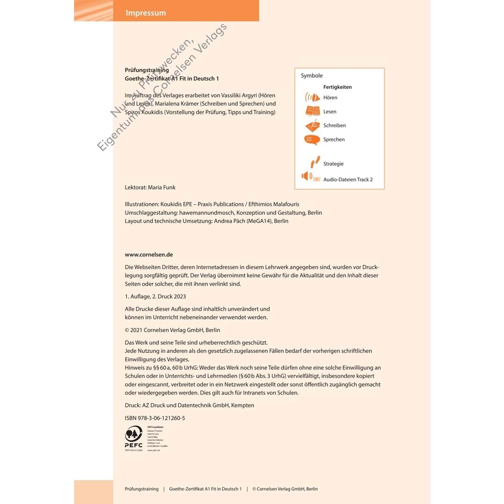 Prüfungstraining A1 Goethe-Zertifikat Fit 1