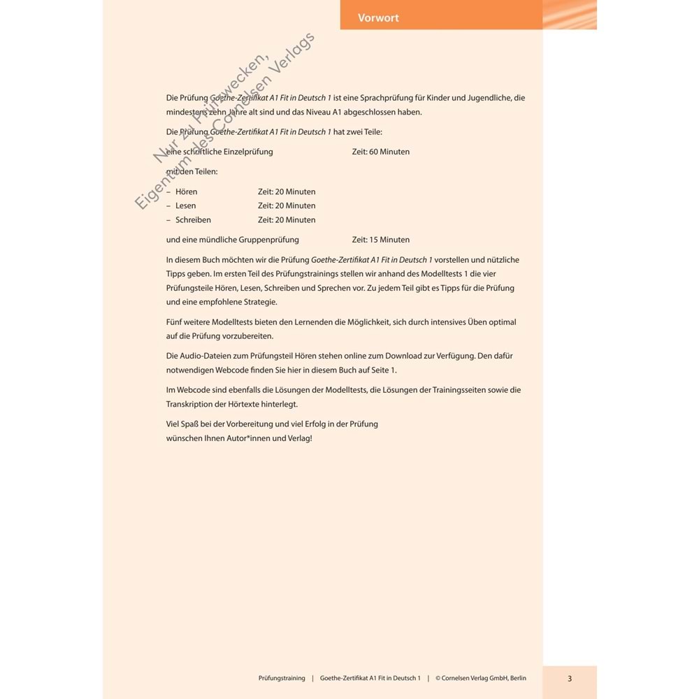 Prüfungstraining A1 Goethe-Zertifikat Fit 1