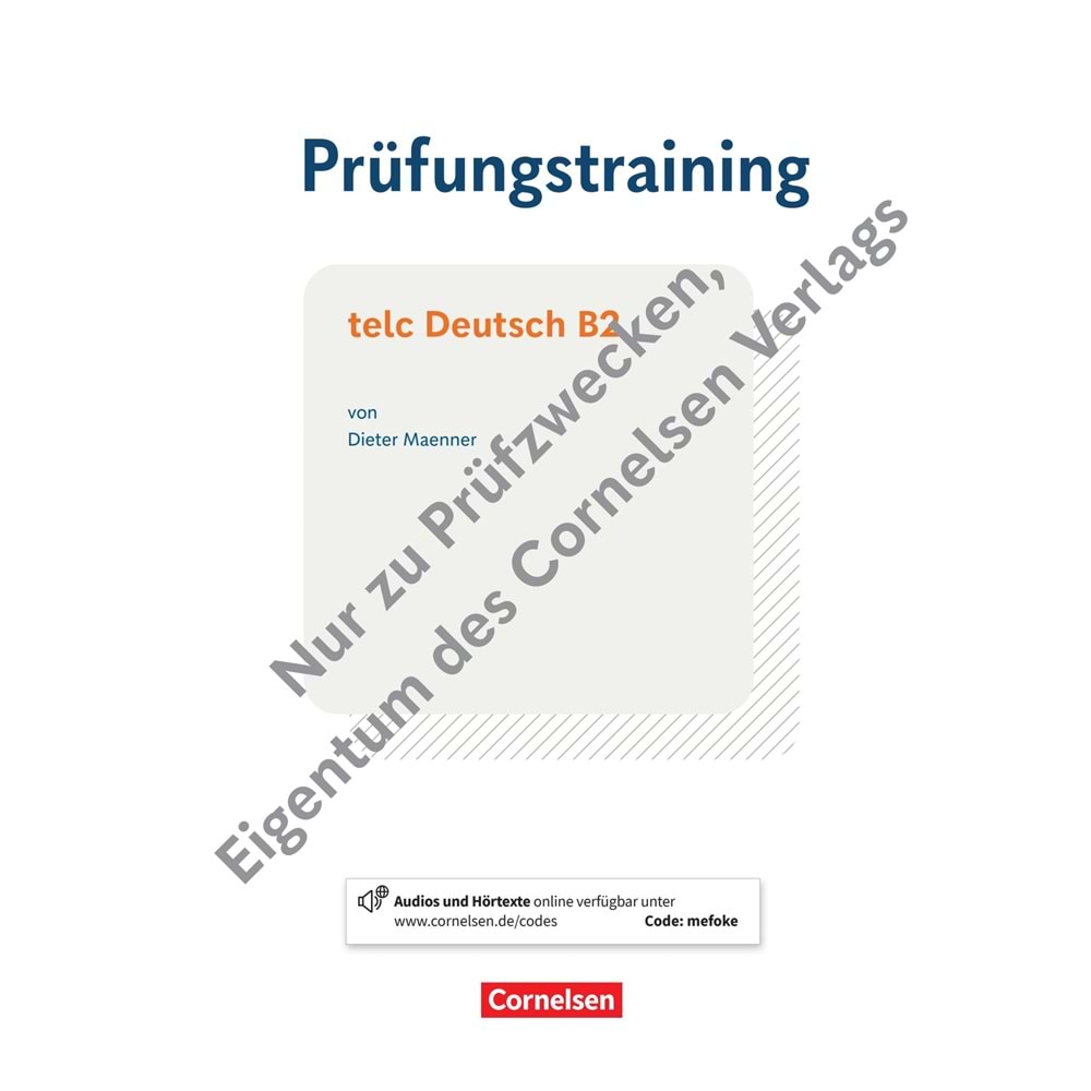Prüfungstraining DaF B2 TELC: Übungsbuch