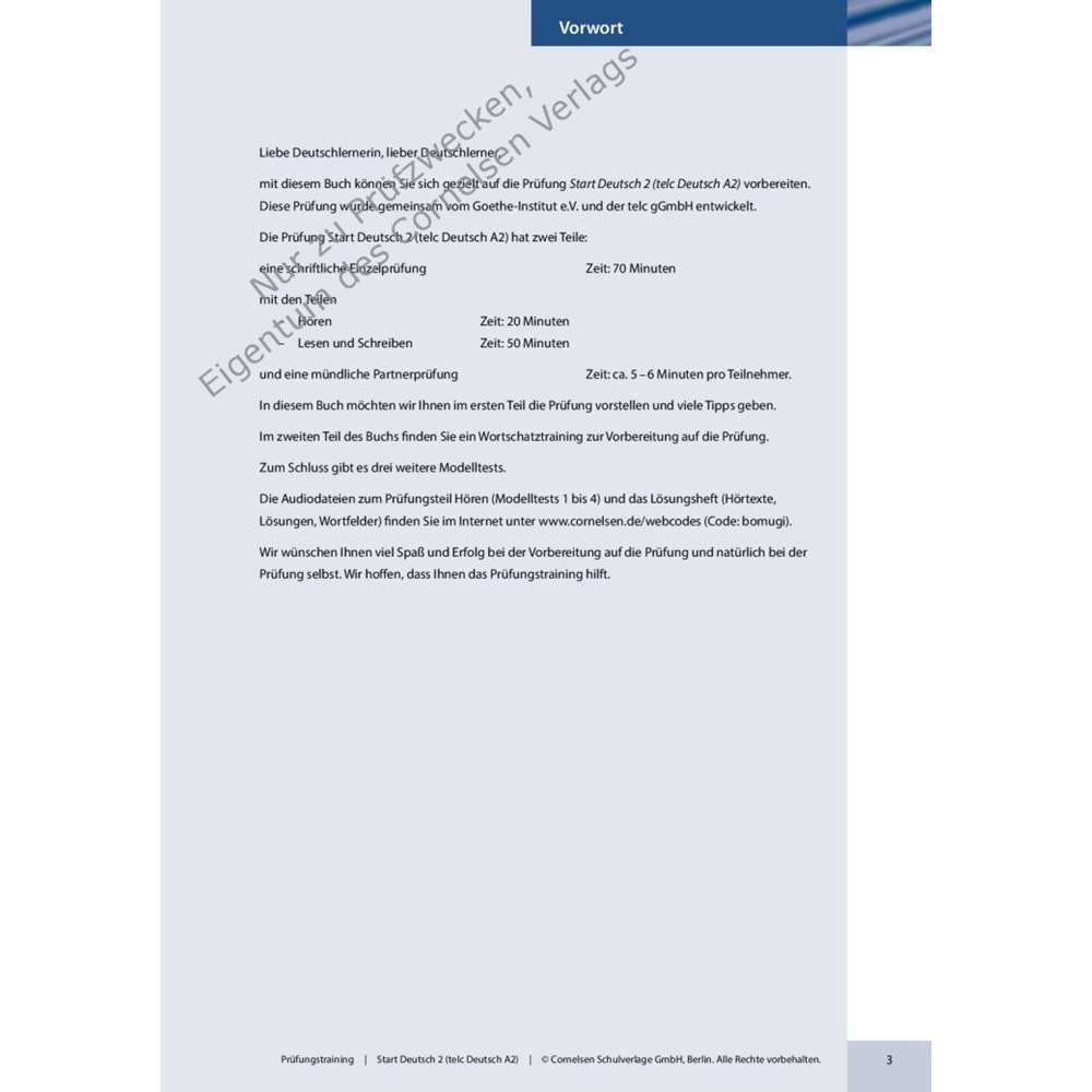 Prüfungstraining Start Deutsch/Telc A2 Mit Audio