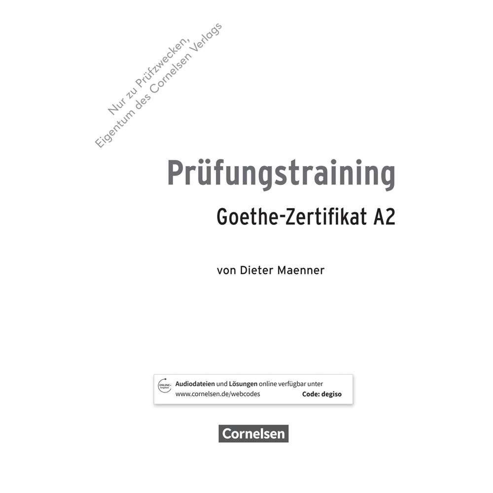 Prüfungstraining Goethe-Zertifikat A2 Übungsbuch