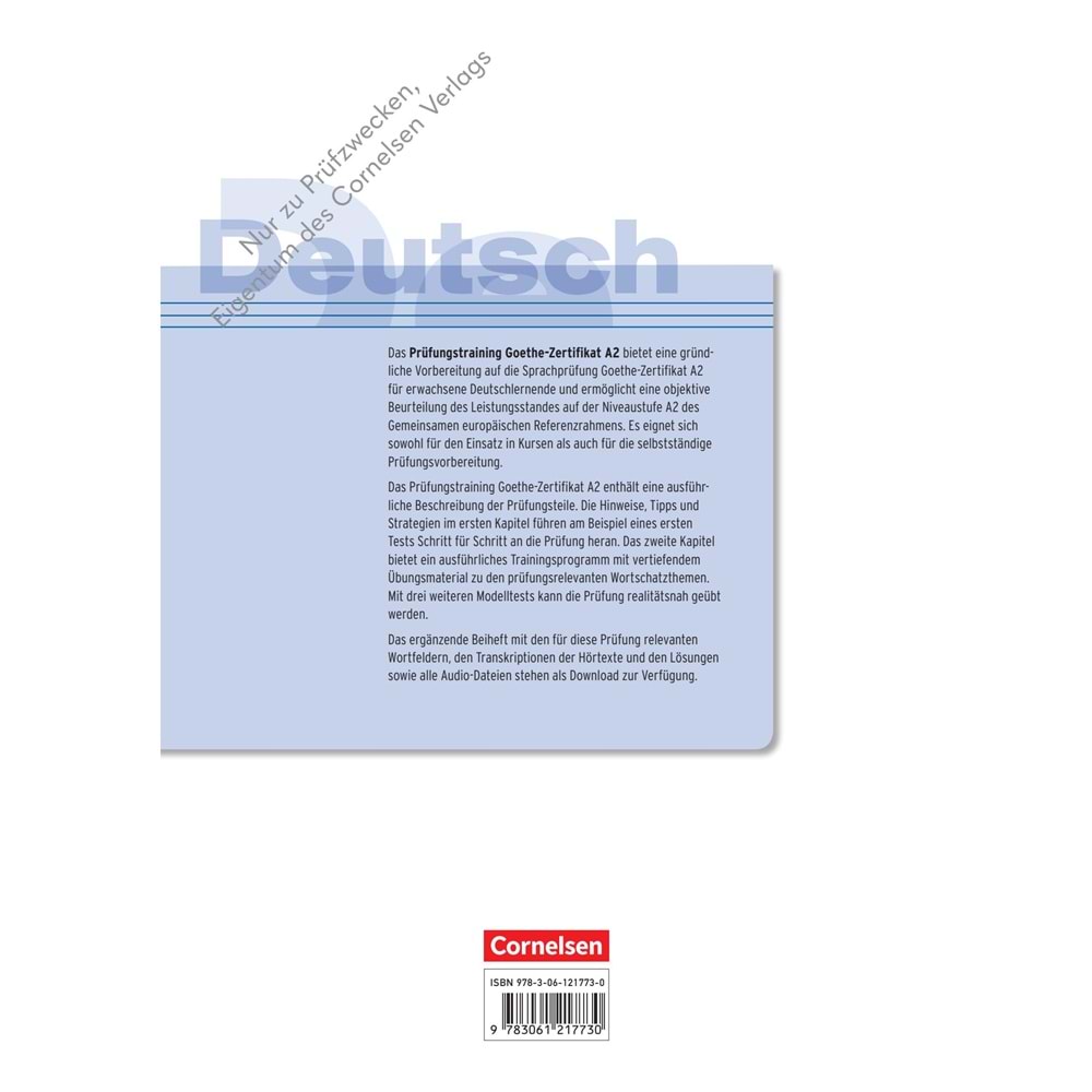 Prüfungstraining Goethe-Zertifikat A2 Übungsbuch