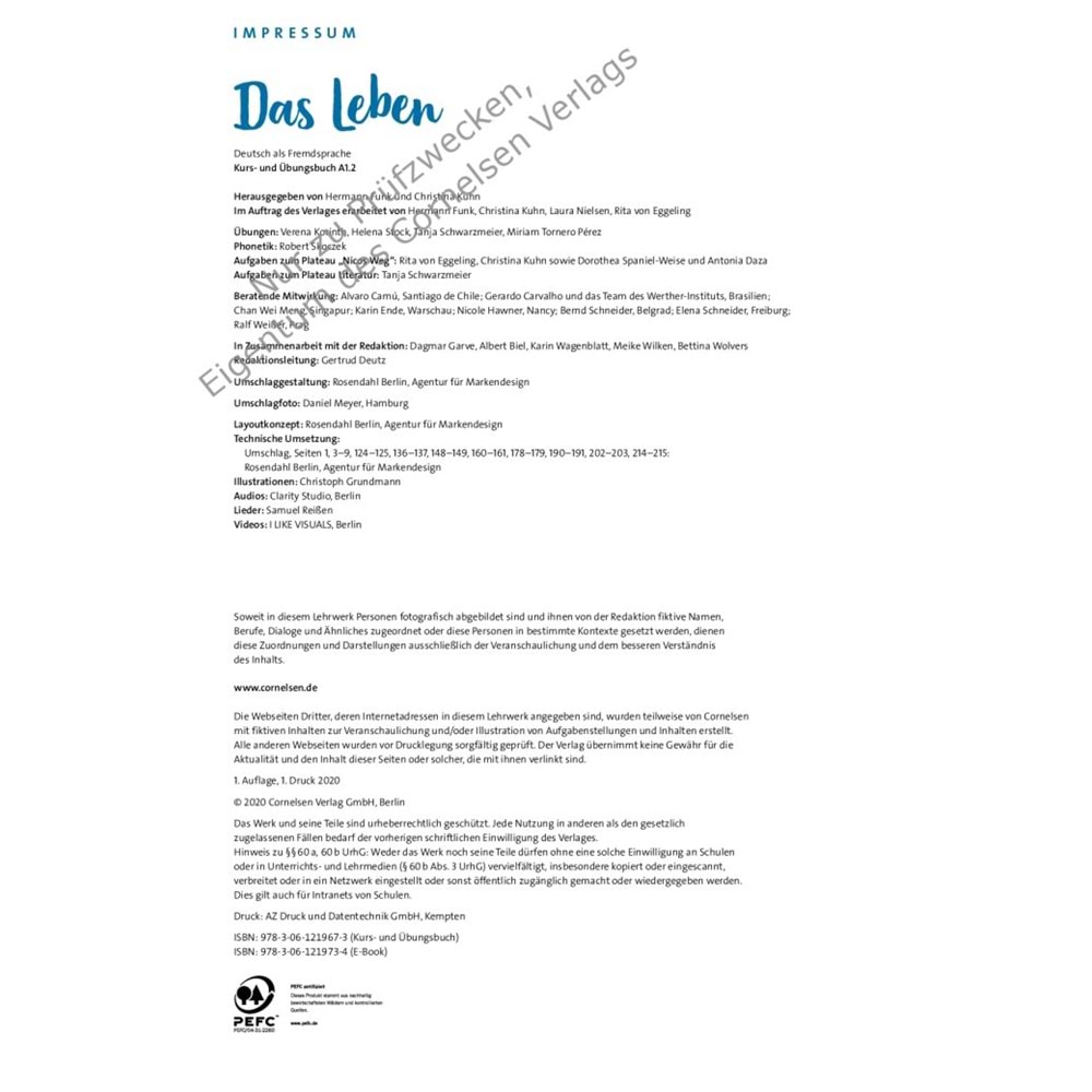 Das Leben A1.2 Kurs und Übungsbuch