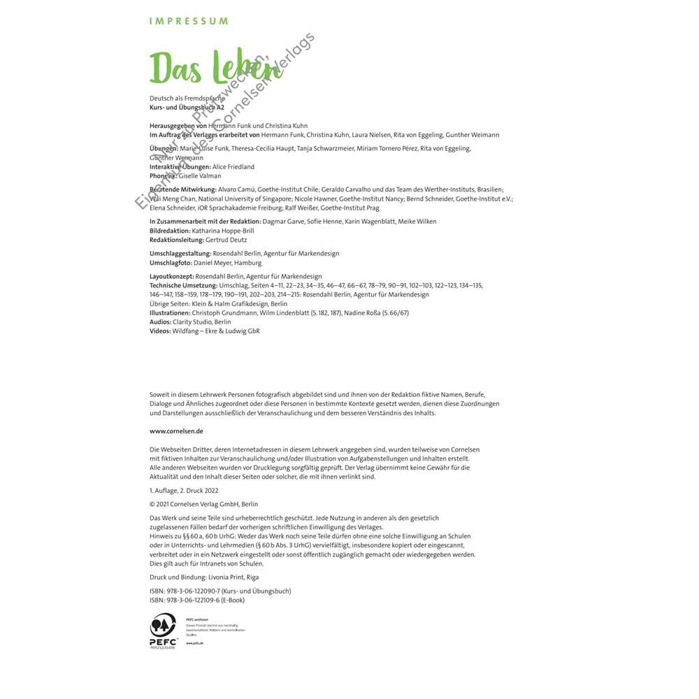 Das Leben A2 Kurs und Übungsbuch