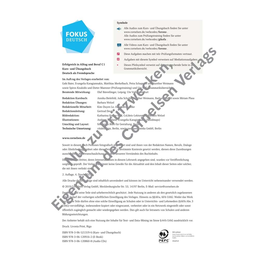 Fokus Deutsch C1 Kurs und Übungsbuch