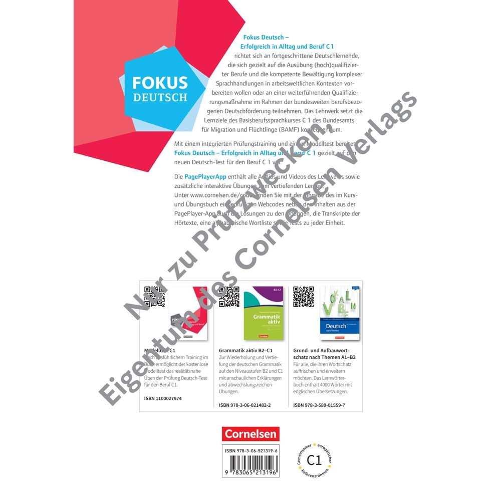Fokus Deutsch C1 Kurs und Übungsbuch