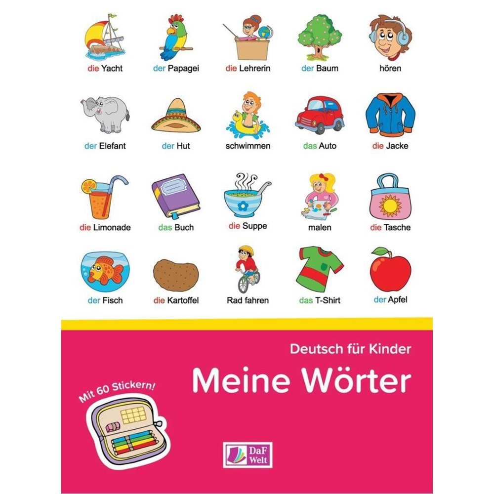 Deutsch Für Kinder Meine Wörter Mit 60 Stickern! Almanca Defteri