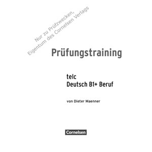 Prüfungstraining Telc B1+ Beruf Mit CD