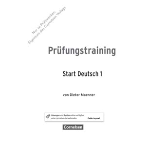 Prüfungstraining A1 Start Deutsch 1 Mit Lösungen und Audios online