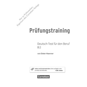 Prüfungstraining DaF Deutsch-Test für den Beruf B2 : Übungsbuch